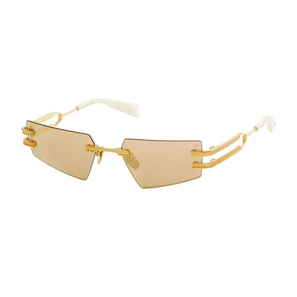 NEW BALMAIN FIXE BPS-123D WOMEN BROWN ROSE GOLD SUNGLASSES